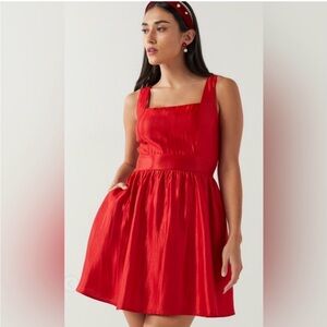 Francesca‘s Mi Ami Elegant Red Sleeveless Heart Cut-out back Fit & Flare Dress S